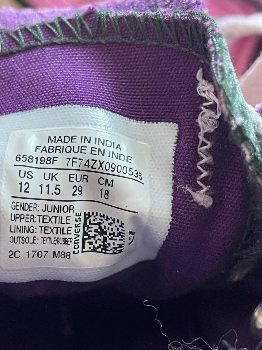 Converse Kids Magenta Canvas Lace-Up Sneakers